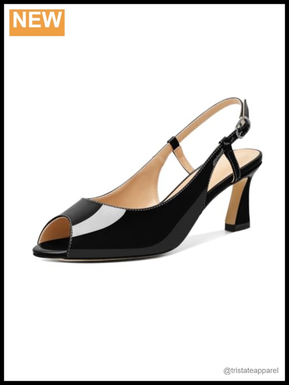Women Slingback Kitten Heel Pumps 2.5 Inch Peep Toe Ankle Strap Dress Shoes